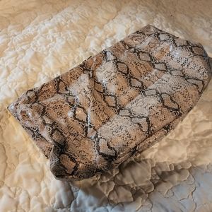 Faux snakeskin clutch purse